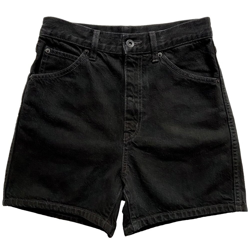 UNIQLO U LEMAIRE COLLAB BLACK COTTON DENIM JEAN SHORTS HIGH WAISTED XS S